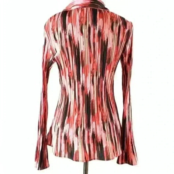 Apt 9 top M striped button down scrunched career - Picture 5 of 9